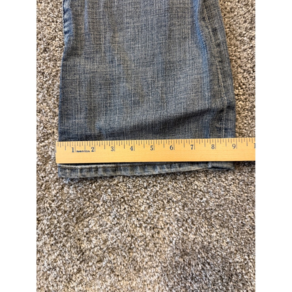 Buffalo Jeans Mens 34 Blue King Slim Bootcut Stretch Distressed Button Fly * - Picture 8 of 12